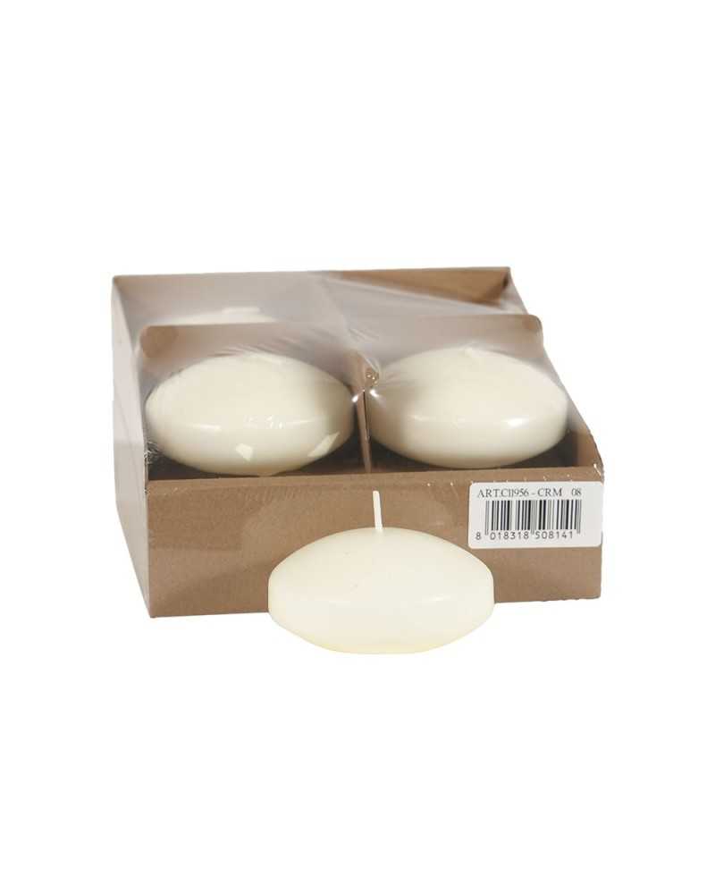 Candele | Cf 8 candele galleggianti dm 8 h 5 avorio 8 ore circa | 