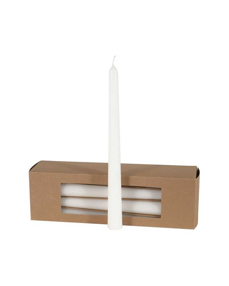 Candele | Cf 12 candele conica mm 21 h 25 bianco | 