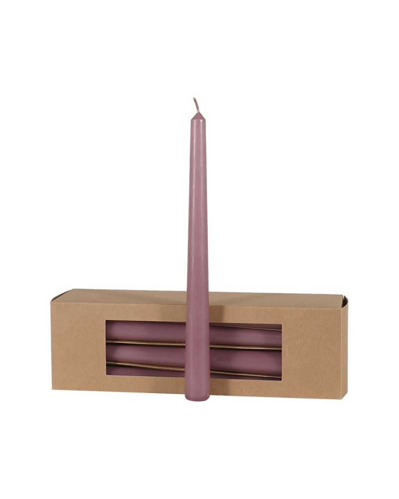 Candele | Cf 12 candele conica mm 21 h 25 rosa antico | 