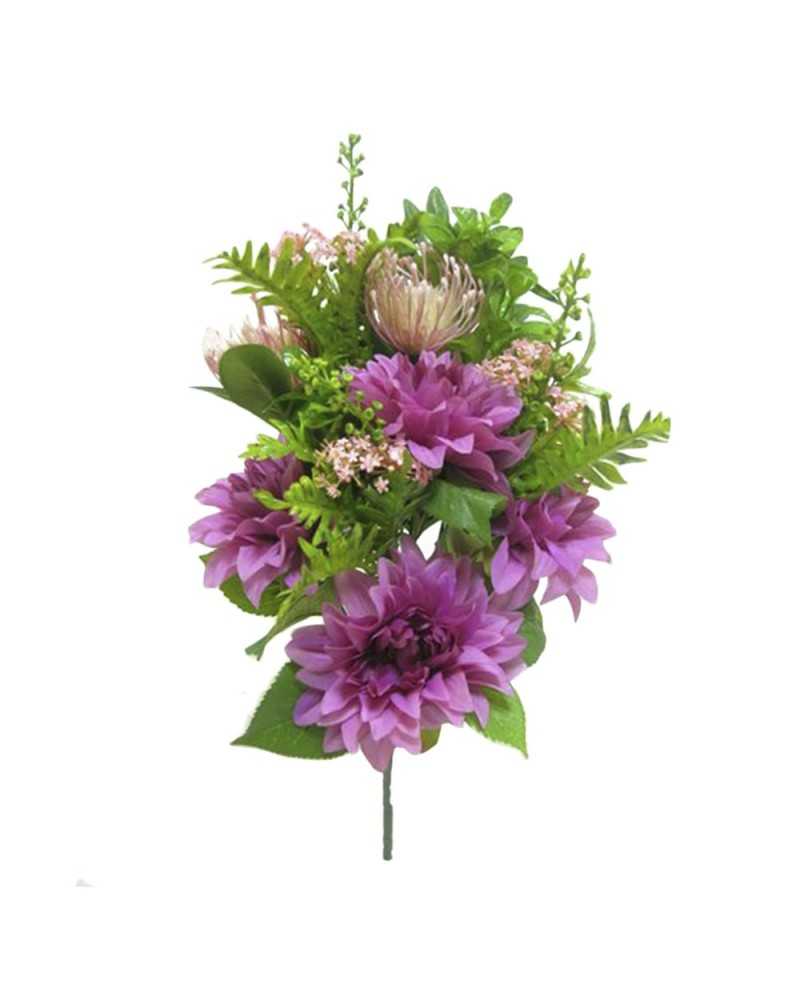 Fiori Artificiali | Frontale dahlia e protea x12 h 45 dk pink ( 6 ) | 
