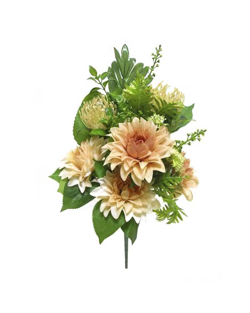 Fiori Artificiali | Frontale dahlia e protea x12 h 45 beige ( 6 ) | 