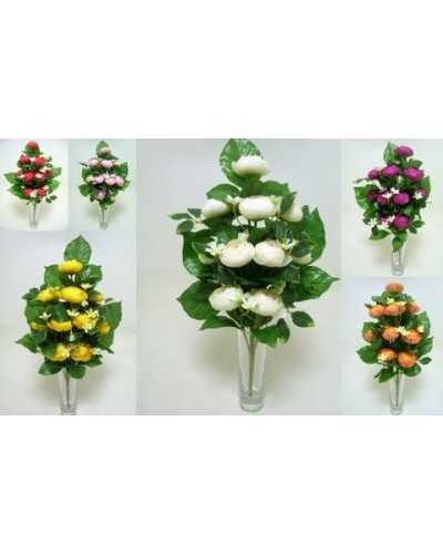 Mazzi Fiori artificiali | Cf 12 frontali ranunculo x 10 h 40 assortiti | 