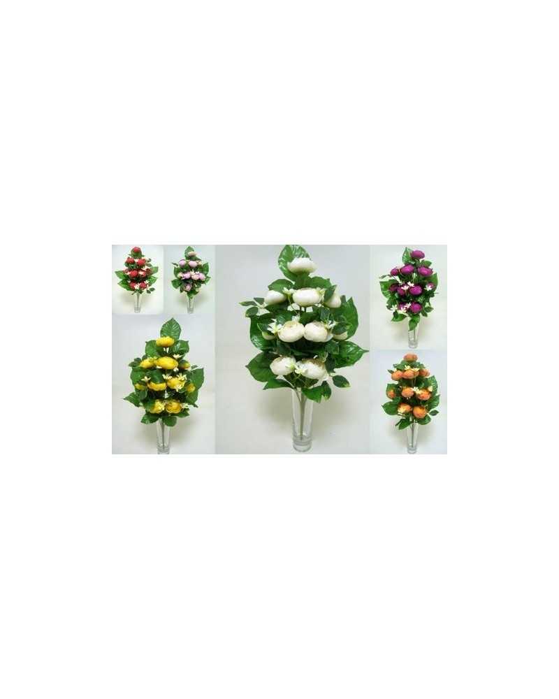 Mazzi Fiori artificiali | Cf 12 frontali ranunculo x 10 h 40 assortiti | 