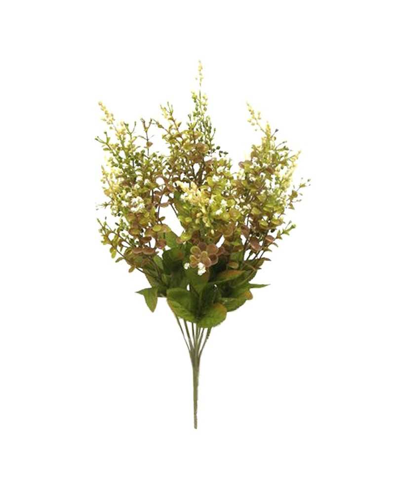 Rami e Foglie Artificiali | Bush eucalyptus sedium x10 avorio (6) | 