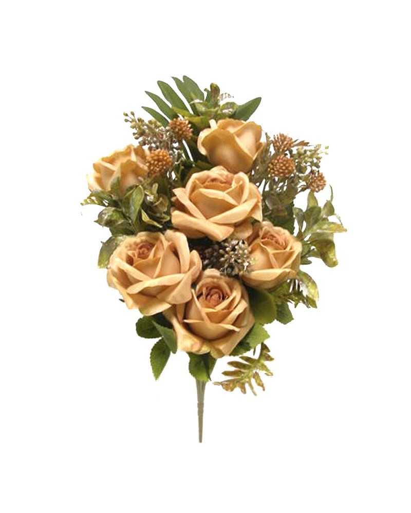 Fiori Artificiali | Frontale rose max beige h 45 ( 6 ) | 