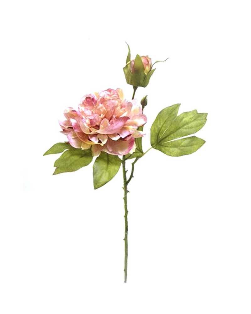 Fiori Artificiali | Ramo dahlia spray con bocciolo h 52 mauwe | 