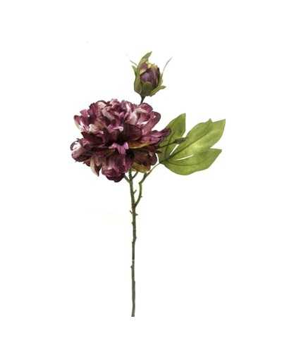 Fiori Artificiali | Ramo dahlia spray con bocciolo h 52 fucsia | 