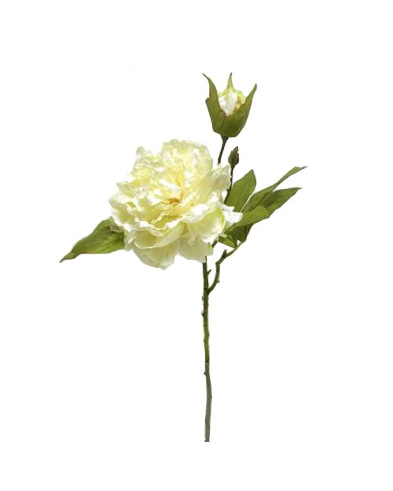 Fiori Artificiali | Ramo dahlia spray con bocciolo h 52 avorio | 