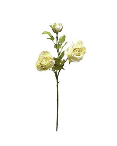 Fiori Artificiali | Ramo rose x 2 con bocciolo h 80 avorio | 