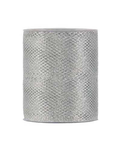 Nastri e Cordini | Nastro net xmas mm 10x 30 mt argento | 