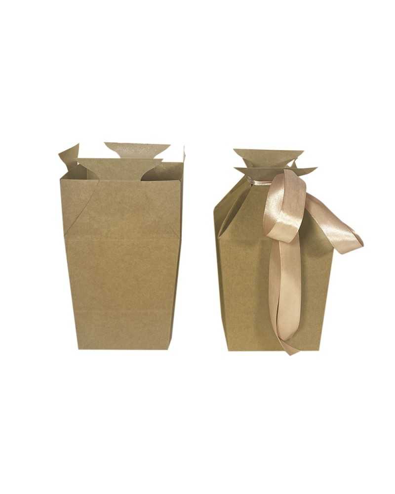Scatole | Portamazzo in cartone cm 11x11 h 25 avana waterpoof | 