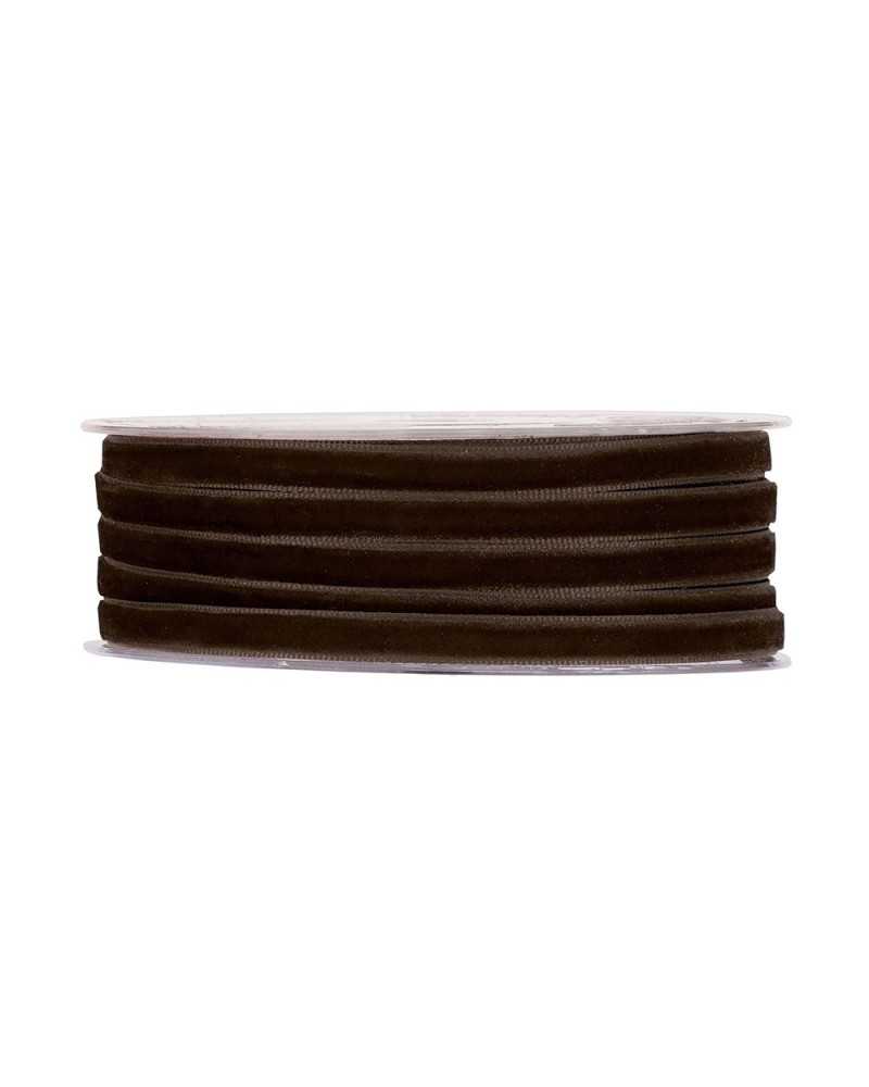 Nastri e Cordini | Nastro velluto mm 6 x 30 mt dark brown | 