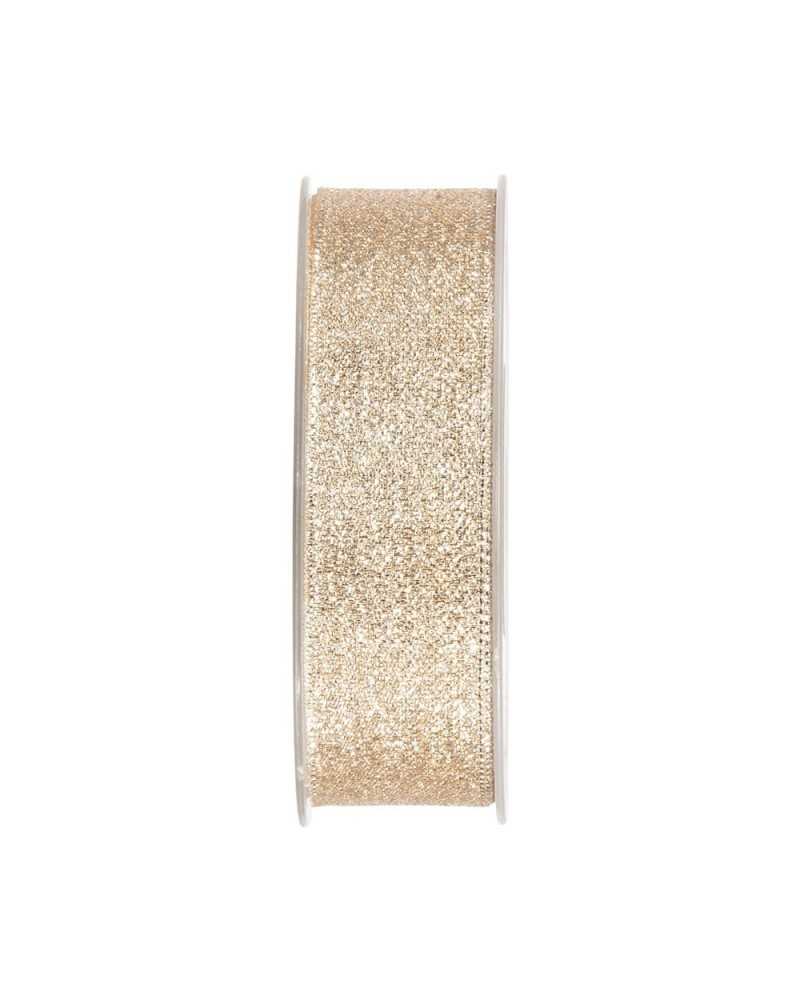 Nastri e Cordini | Nastro shine metalizzato mm 25 x 30 mt champagne | 