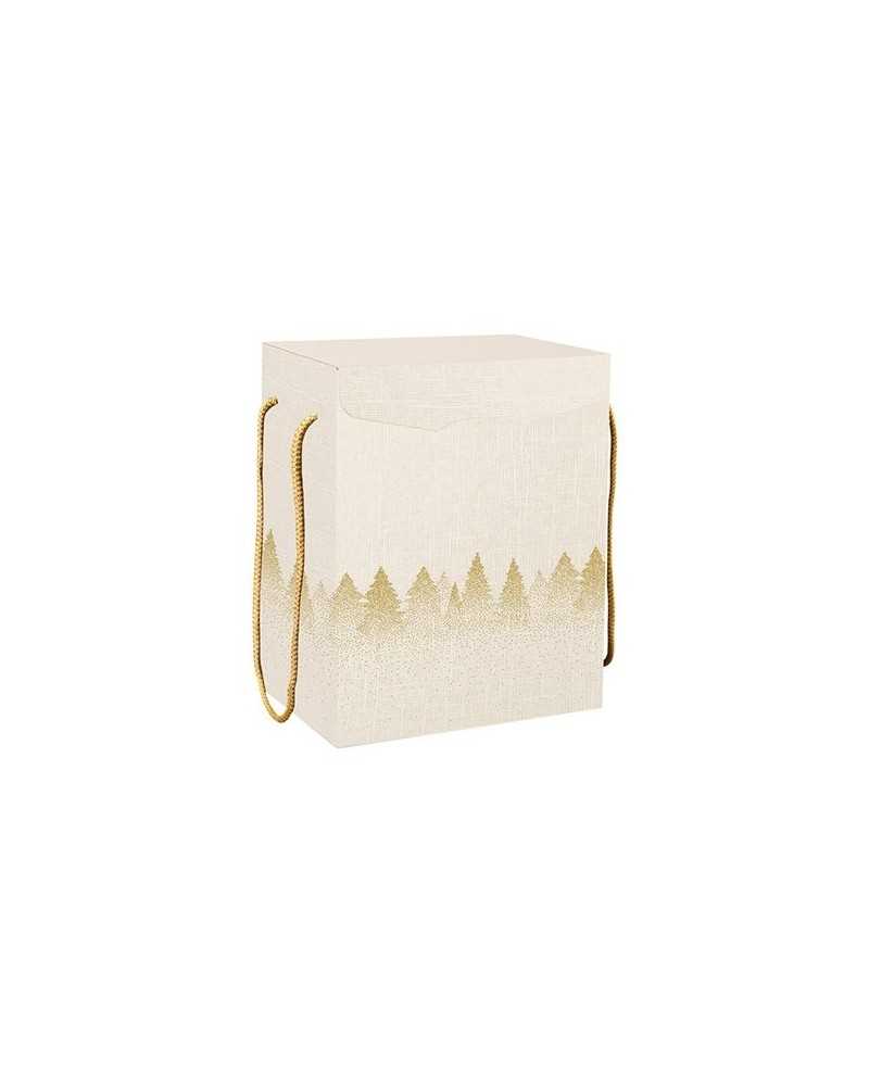 Scatole | Cf 4pz scatola con cop cm 28x20 h18 white forrest gold | 