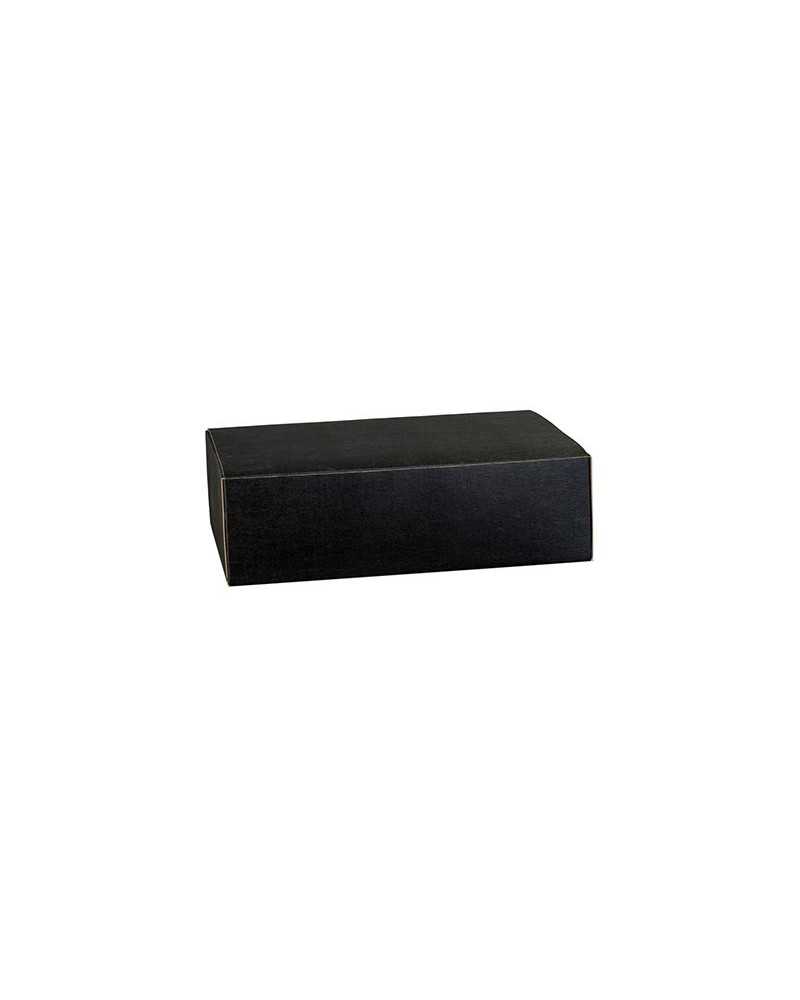 Scatole | Cf 5pz scatola porta 3 bottiglie cm 35x28 h12 seta nero | 