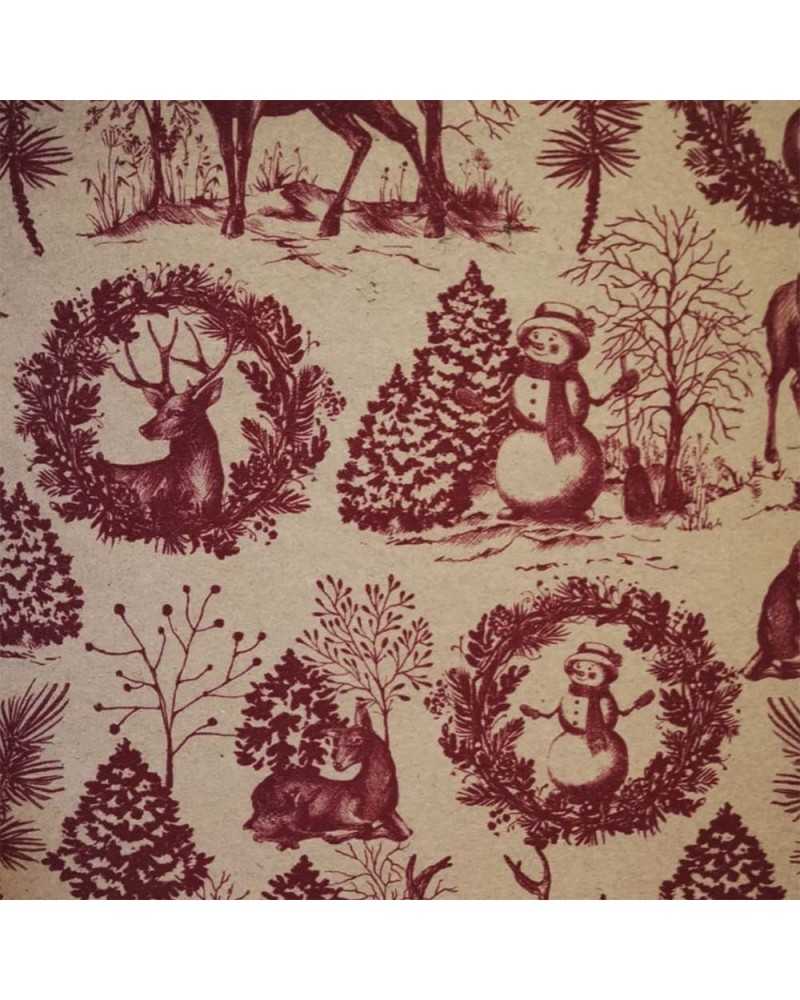 Nuovi arrivi | Bobina paperpack winter woods 70 gsm h 1 mt x25 mt bordeaux | 