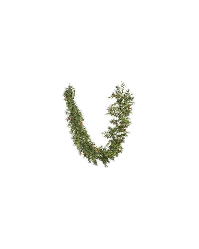 Corone e Ghirlande di Natale | Ghirlanda di pino con pigne cm 180 green | 