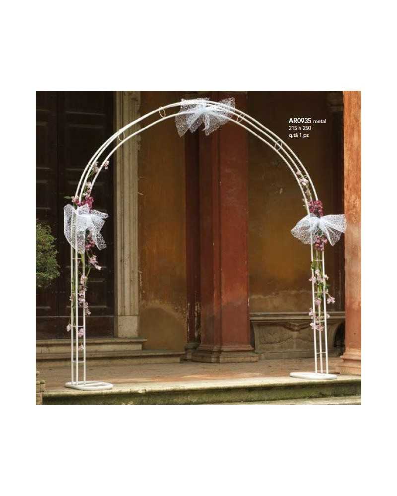 Strutture in ferro per Fiori | Arco sposi metallo bianco 215x250 | 