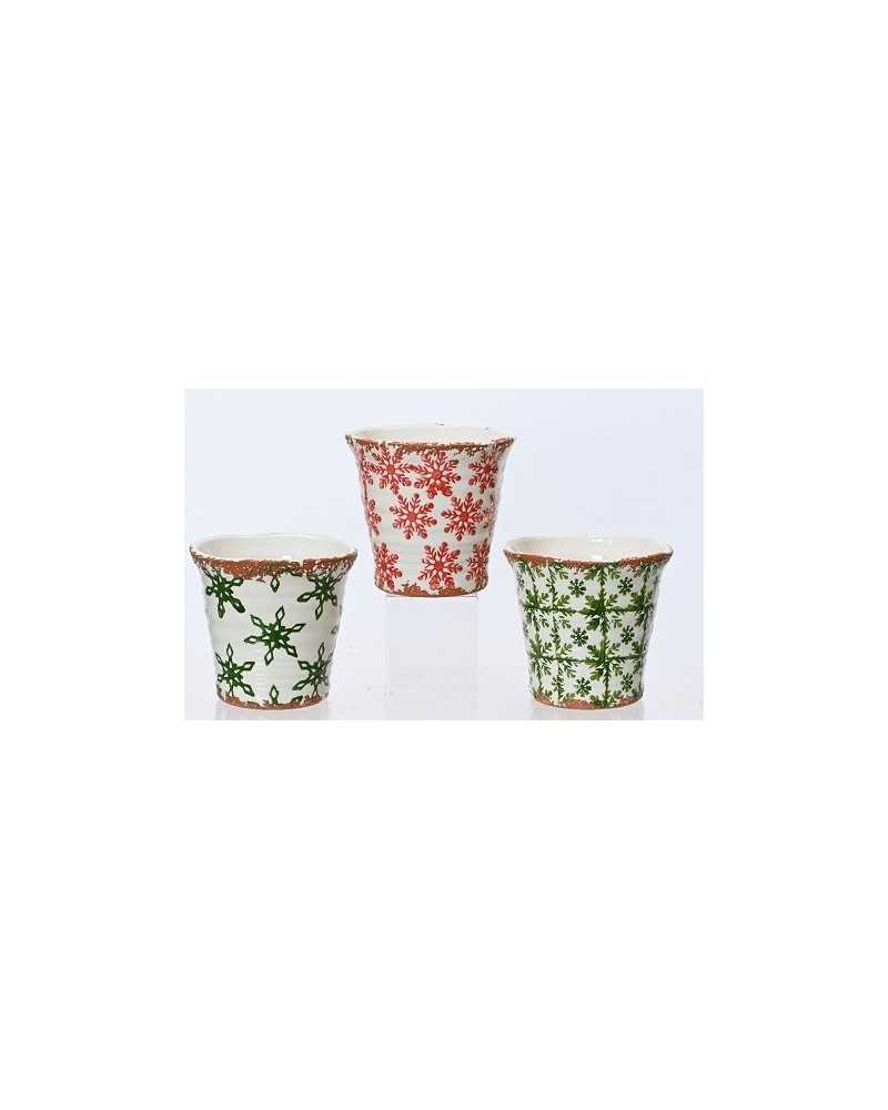 Decor Vasi & Coprivasi | Coprivaso orchidea ceramica dm 14 h12 col 3 ass cf 9 pz | 