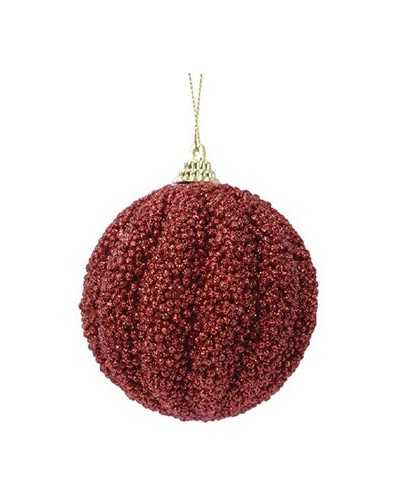 Palline di Natale | Box 12 pz palline foam glitterate dm 8 red | 