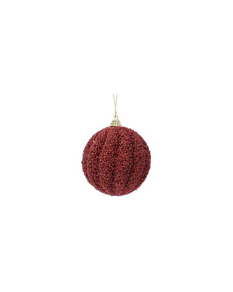 Palline di Natale | Box 12 pz palline foam glitterate dm 8 red | 