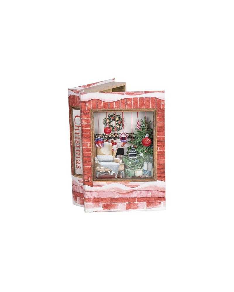 Scatole e Contenitori | Box libro natale scenario con led 28x19x7,5cm | 