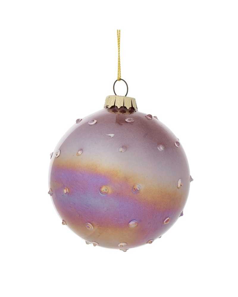 Palline di Natale | Cf 6pz palline cm 10 in vetro rosa iridescente | 