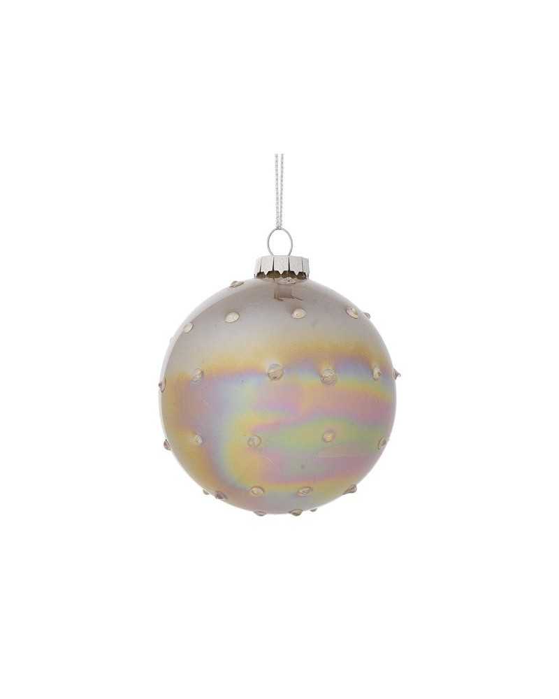 Palline di Natale | Cf 6pz palline cm 10 in vetro iridescente oro | 