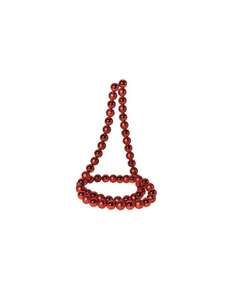 Corone e Ghirlande | Garland palline rosse dm 3 x180 in plastica | 