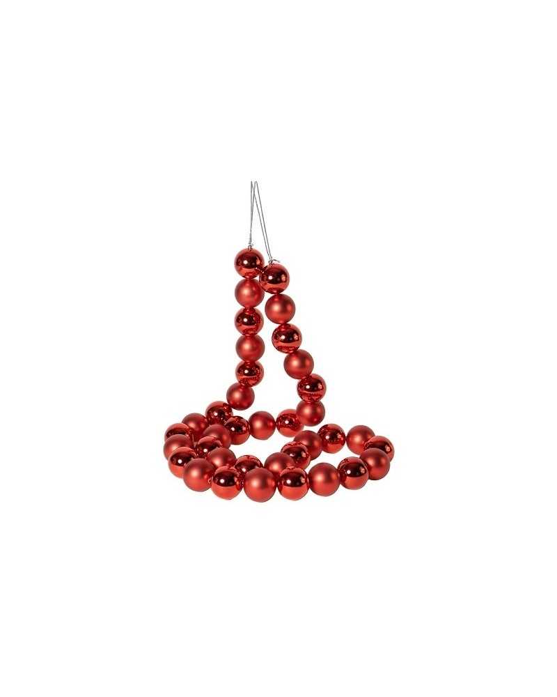 Corone e Ghirlande | Garland palline rosse dm 5 x180 in plastica | 