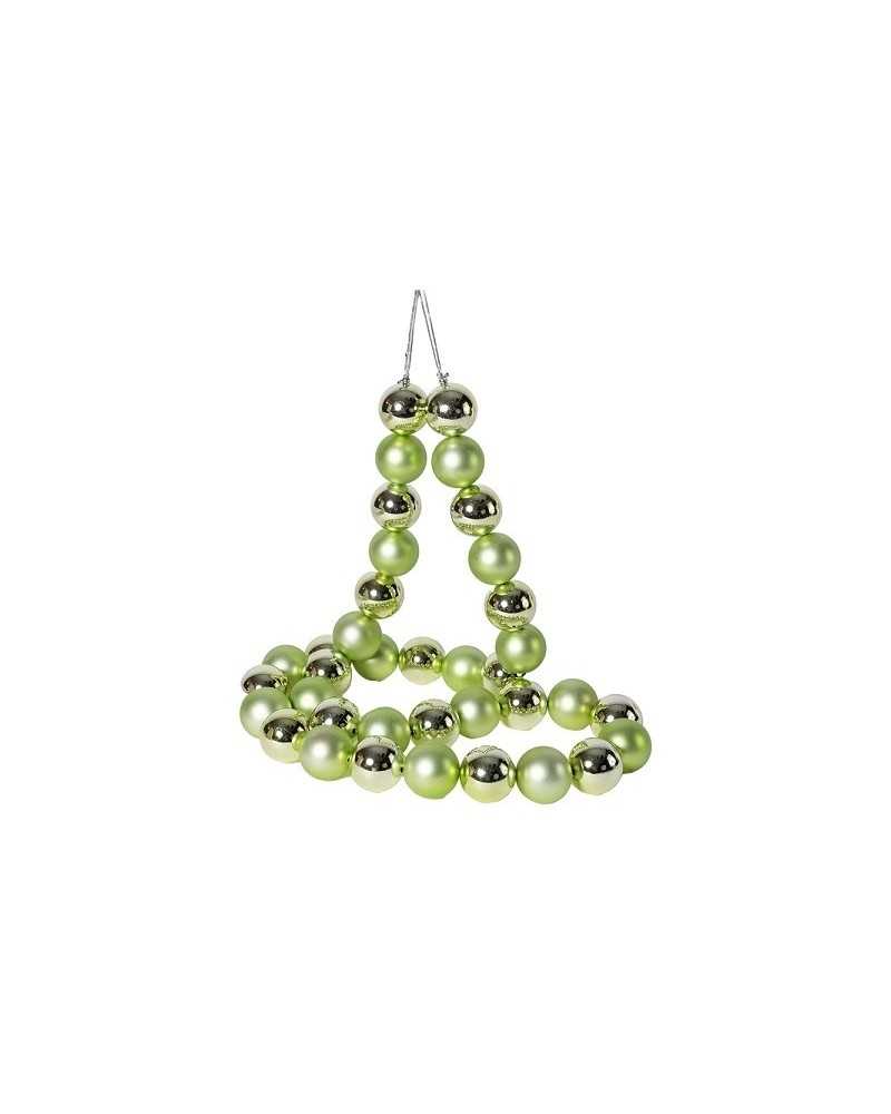 Corone e Ghirlande | Garland palline verdi dm 5 x180 in plastica | 