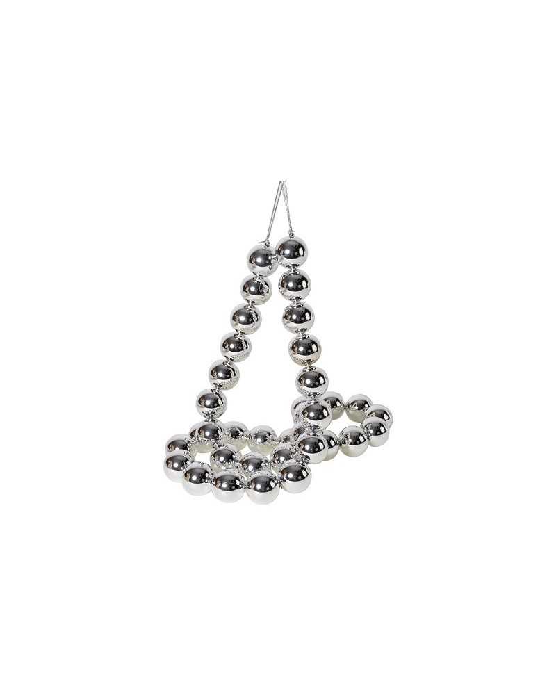 Corone e Ghirlande | Garland palline argento dm 5 x180 in plastica | 