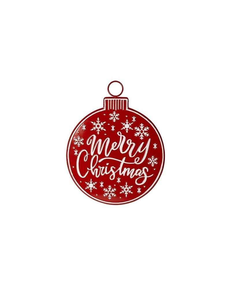 Decorazioni Natalizie | Medaglione scritta merry christmas dm 57x1 h 72 in metallo | 