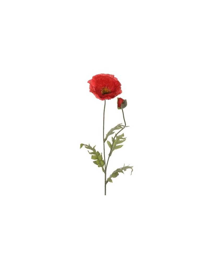 Fiori Artificiali | Ramo papavero x2 h 100 rosso | 