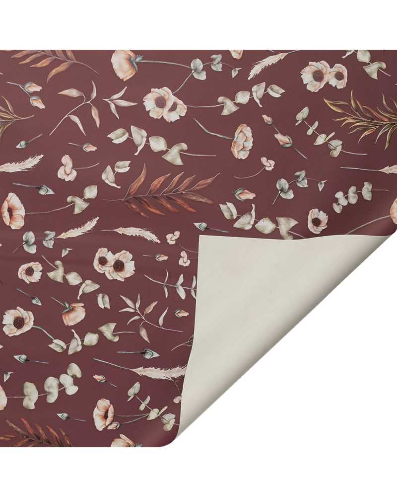 Carte Decorative | Bobina softflower 40my cm 100 x 25 mt bordeaux fondo avorio | 