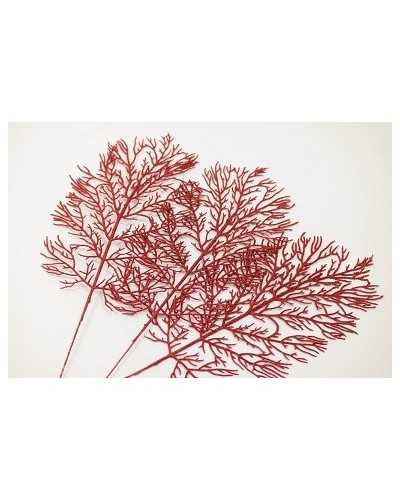 Fiori Artificiali | Cf 3pz corallo cm 39 glitterato rosso | 