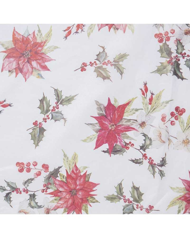 Carte Decorative | Bobina perlata poinsettia 40my mt 1 x 25 mt bianca | 