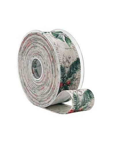 Nastri e Cordini | Nastro canvas agrifoglio mm 40 x 10 mt bianco | 