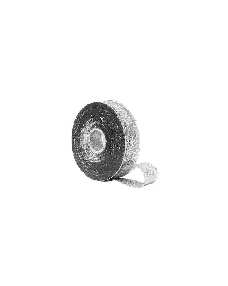 Nastri e Cordini | Nastro sfrangiato laminato mm 40x 15mt argento | 