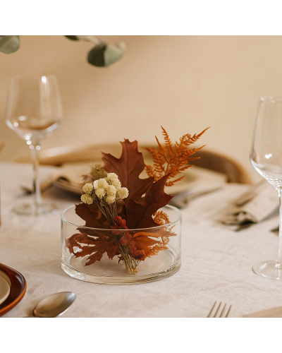 Matrimoni ed eventi | Ciotola Cilindro in Vetro Trasparente Ø19xH8 cm – Elegante e Versatile | 8002461335525