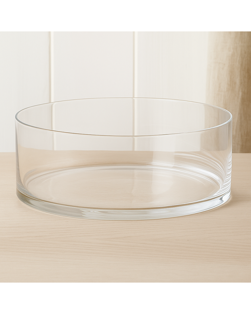 Vetro Basic | Ciotola Cilindro in Vetro Trasparente – D. 30 cm x H. 10 cm | 8053626258555