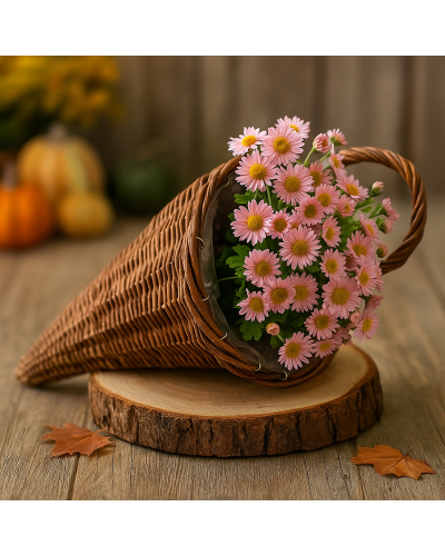 Cornucopia in salice 25 x H45 cm – intreccio artigianale