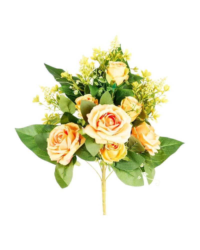 Fiori Artificiali | Frontale con rose cm 53 arancio (4 ) | 
