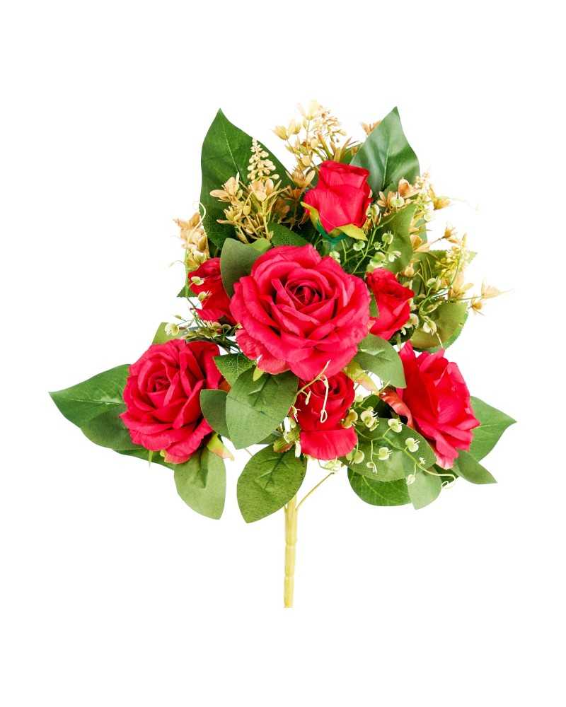 Fiori Artificiali | Frontale con rose cm 53 rosso ( 4 ) | 