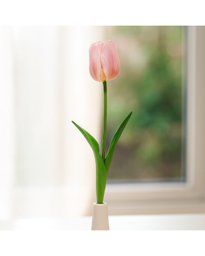 Fiore artificiale tulipano rosa realistico per decorazioni