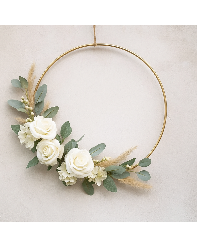 Cerchio Decorativo Metallo Oro Ø 40 cm per Allestimenti, Ghirlande ed Eventi Eleganti