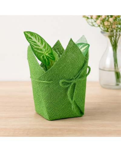 Coprivaso Quadro in Juta Verde Ø10 cm – Naturale e Decorativo