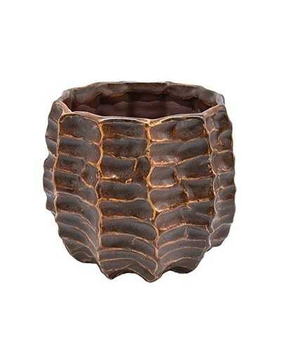 Decor Vasi & Coprivasi | Cf 2 pz coprivaso carved dm 13 h 11 brown | 