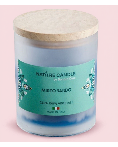 Candela profumata 200 gr Mirto sardo – Linea Mediterraneo artigianale