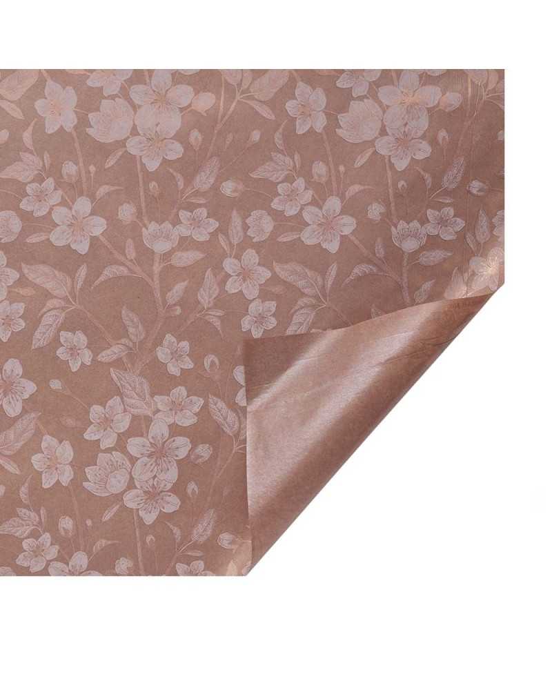 Carte Decorative | Bobina paper fiori cm 80 x 20 mt bronzo | 